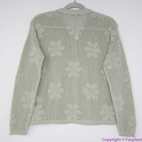 NEW Madewell 100% cotton Floral Open-Stitch Cardigan Sweater,‎ M, NF391 - Picture 6 of 16